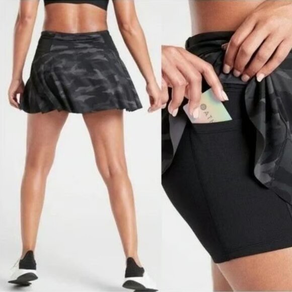 Athleta Match Point Camo Printed Tennis Active Skort with Pockets Size XL - Picture 1 of 7